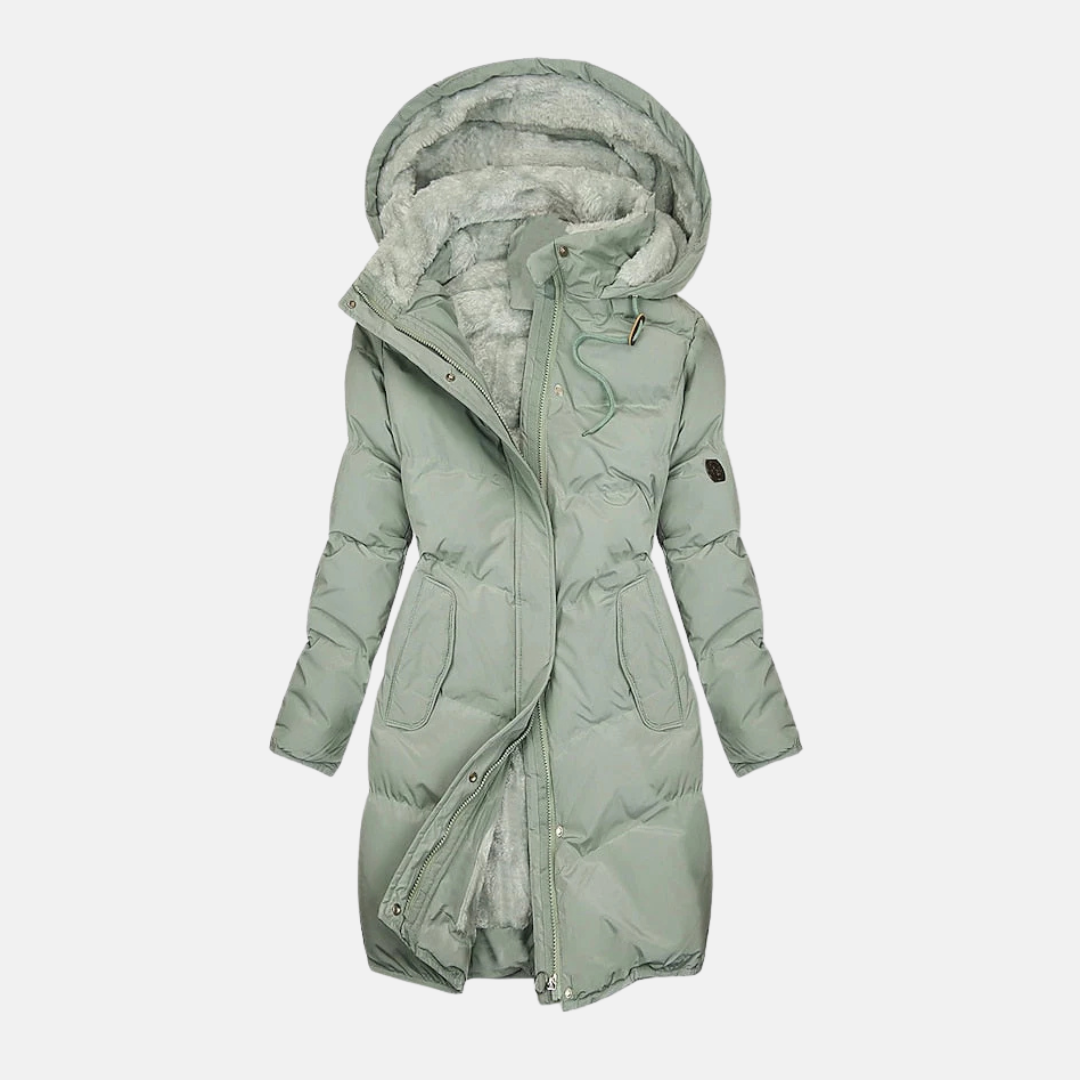 Wasserabweisende Winterjacke Lang Gefüttert - IdealeKleiden