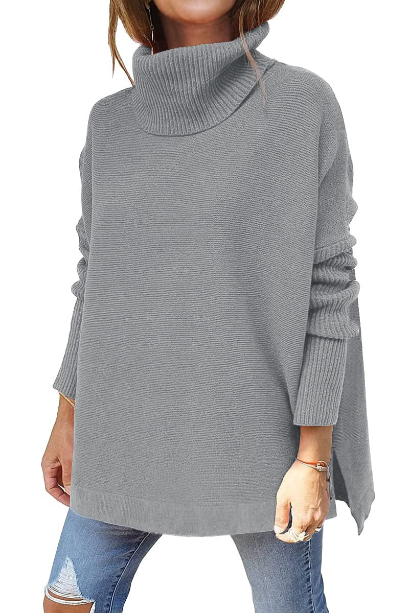 Damen Pullover Warm Rollkragen Wollpulli