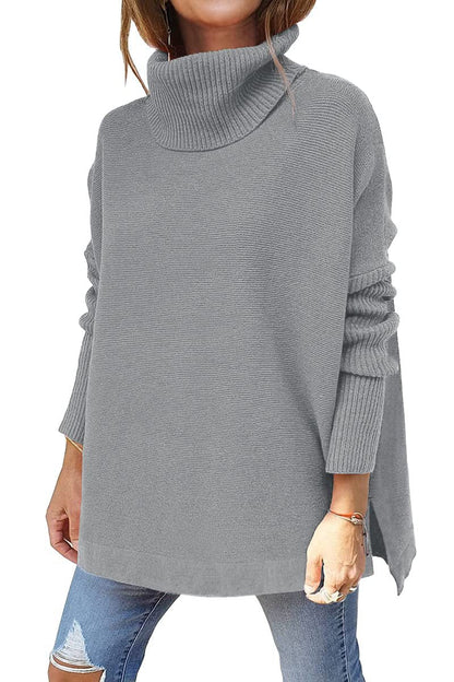Damen Pullover Warm Rollkragen Wollpulli