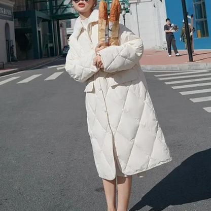 Übergroße Steppjacke Herbst Winter Pelz