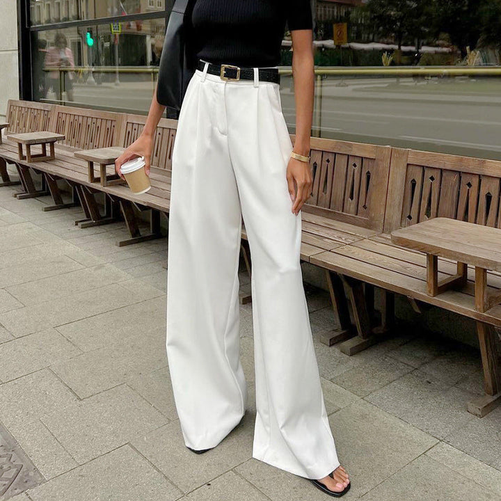 Weite Frauenhose Hochgeschnitten Elegant - IdealeKleiden