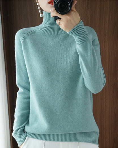 Eleganter Einfarbiger Pullover Langarm