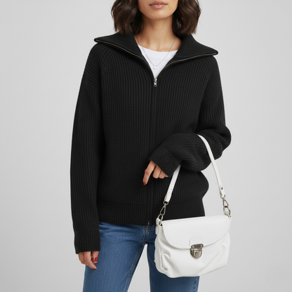 Stylische Strickjacke Slim Fit Rippstrick