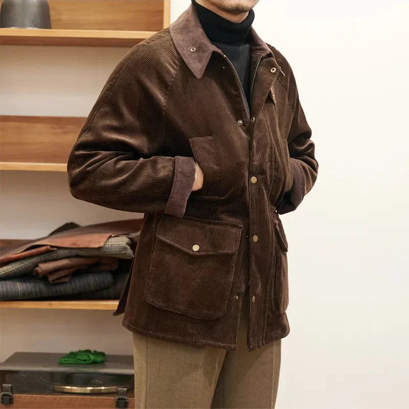 Herren Cordjacke Herbst Chic Luxus Qualität - IdealeKleiden