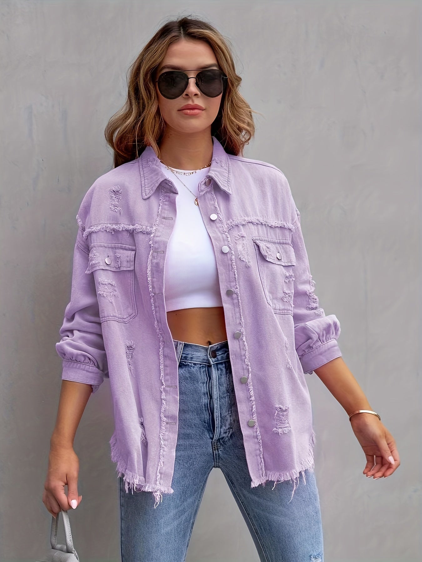 Ripped Denimjacke Oversized Style