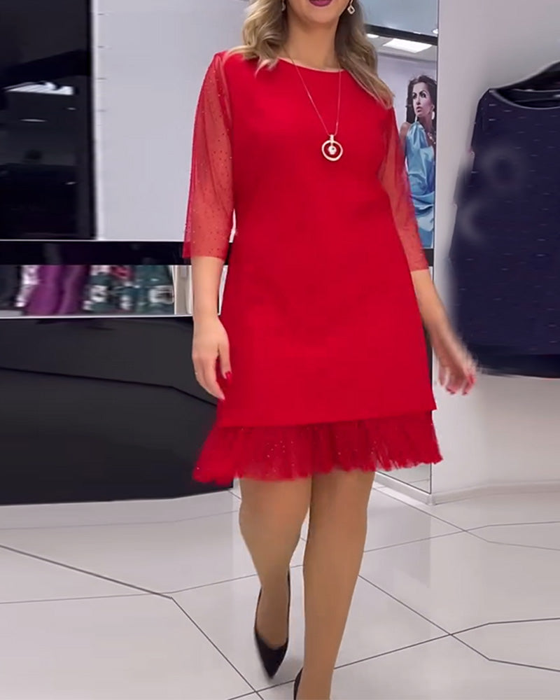 Elegantes Kleid Schwarz Glitzer Pailletten - IdealeKleiden