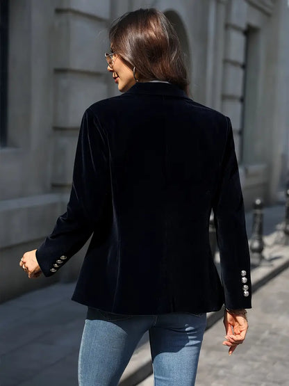 Elegante Damenjacke Samt Optik - IdealeKleiden