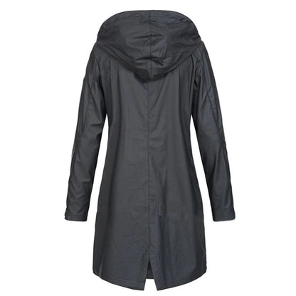 Damen Wintermantel Lang Elegant Kragen Knöpfe - IdealeKleiden