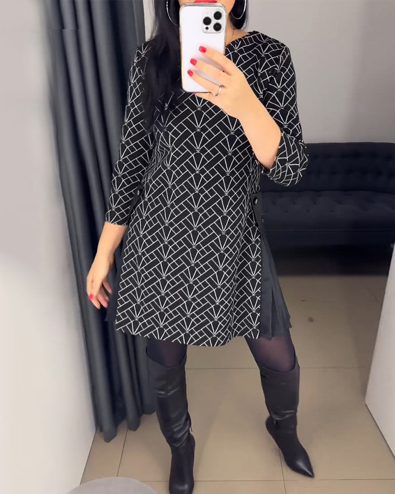 Bequemes Sommerkleid Rundhals Ausschnitt