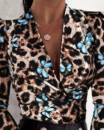 Leopard Kleid Schmetterling Muster Fashion