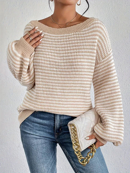 Strahlend Pullover Streifen Design Soft Komfort