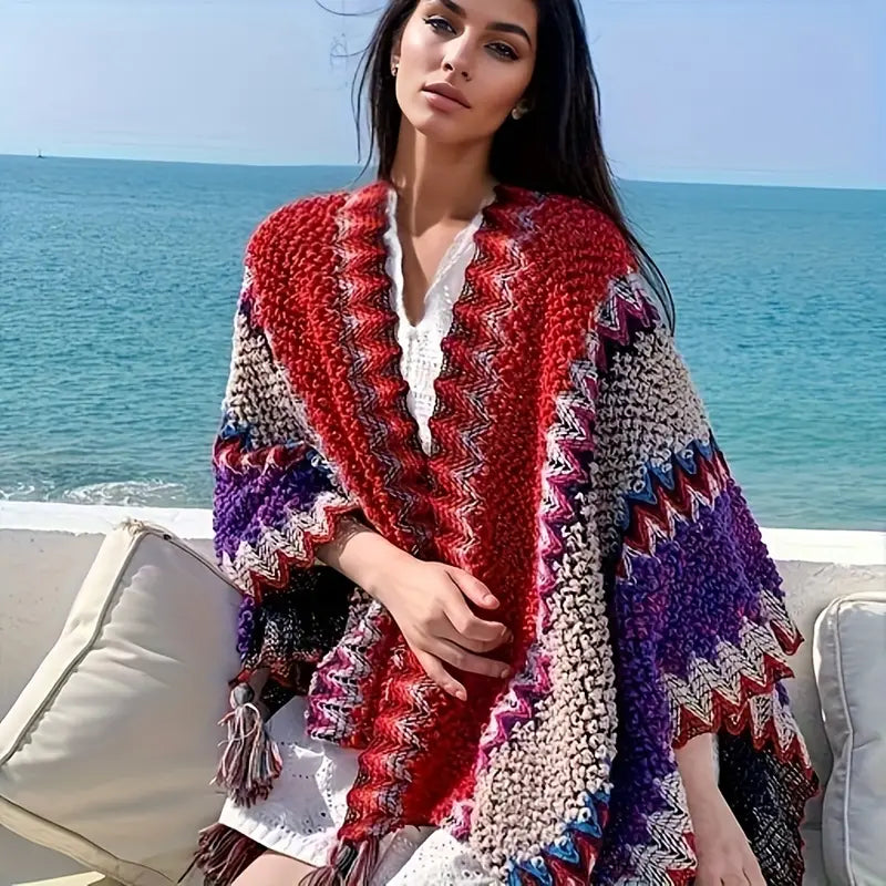 Winter Poncho Schal Wärmer