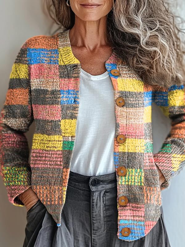 Karierte Mehrfarbige Outdoor-Jacke - IdealeKleiden