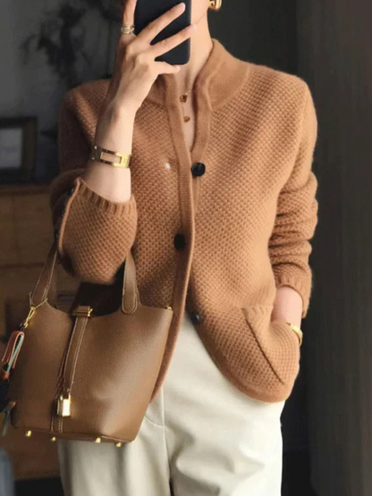 Elegantes Damenkleid | Strickcardigan Hochgeschlossen Modisch