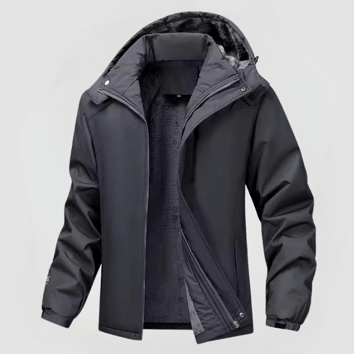 Herren Winterparka Warm Kapuze Reißverschluss