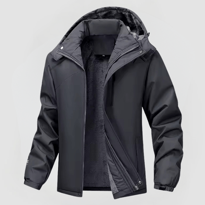 Herren Winterparka Warm Kapuze Reißverschluss