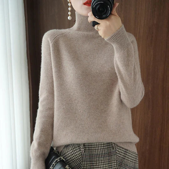 Damen Rollkragenpullover Elegant Lang