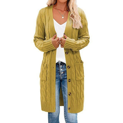 Langer Wickelcardigan Damen, Strick, Elegantes Design