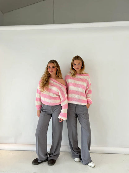 Bequeme Strickpullover Damen Komfortabel Leicht - IdealeKleiden
