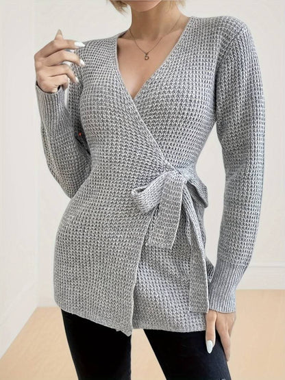 Damen Strickjacke Wickel-Design Elegant