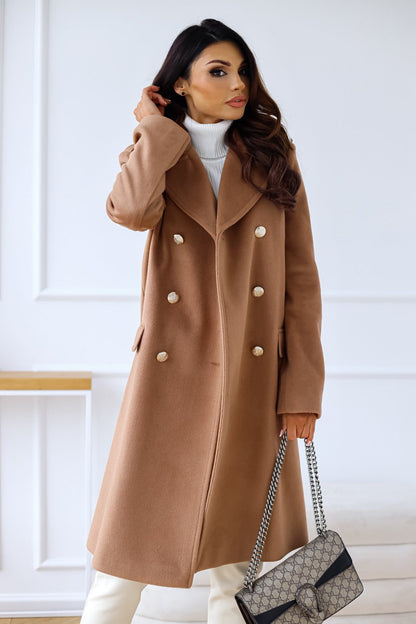 Eleganter Langmantel Wollmischung Bequem