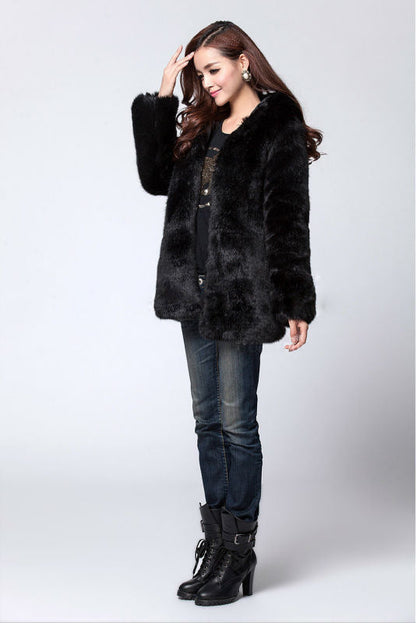 Damen Kunstpelzjacke Chic Eleganz