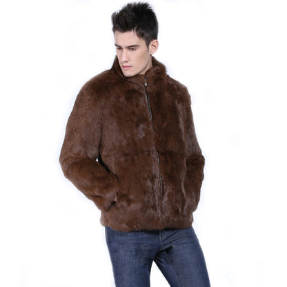 Herren Kunstpelz Jacke Elegantes Design