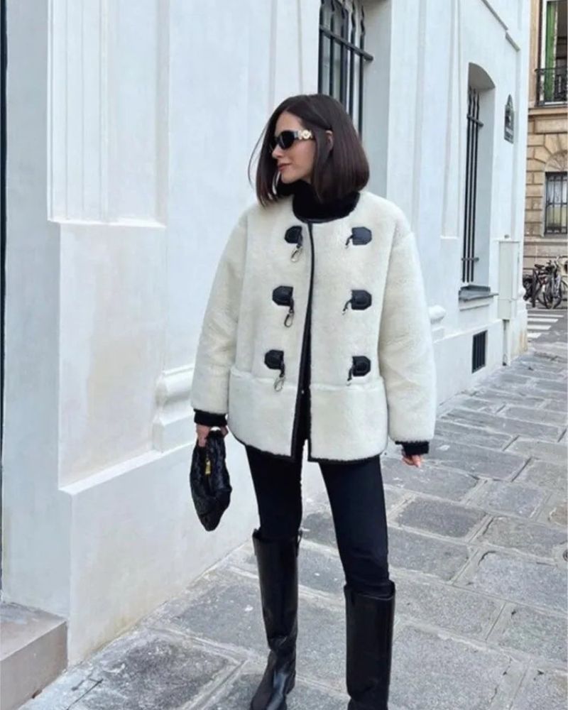 Eleganter Wollmantel Damen Klassik Stil