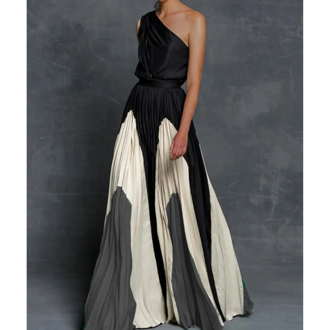 Damen Maxikleid Asymmetrisch Elegant Lang