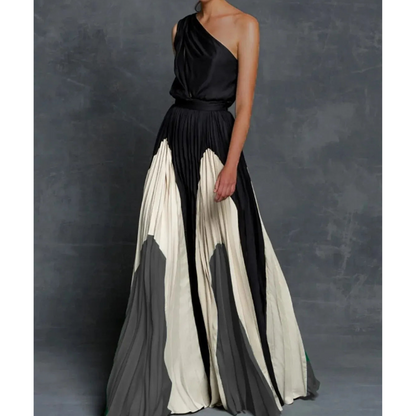 Damen Maxikleid Asymmetrisch Elegant Lang