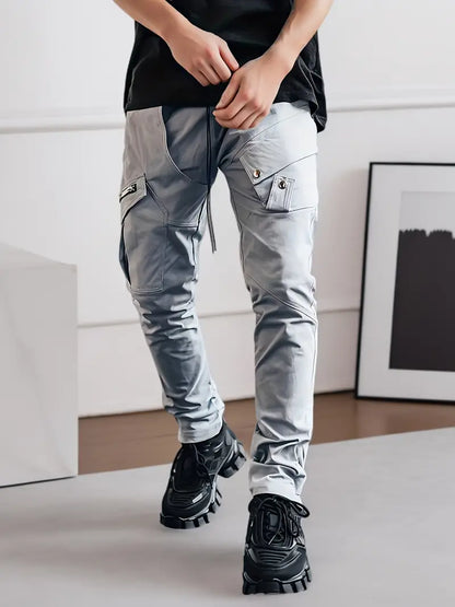 Lässige Cargohose Reißverschluss Taschen Freizeitstyle