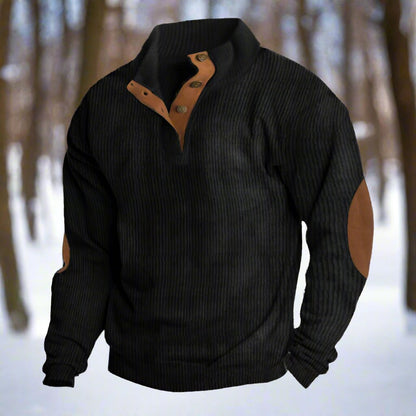 Stylischer Stehkragenpullover Wildleder Effekt