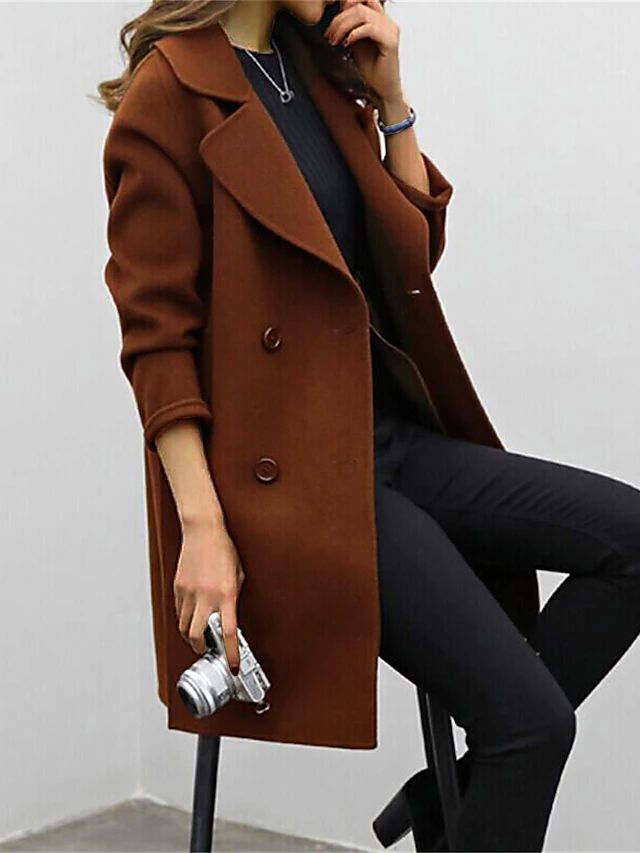 Damen Wintermantel Warm Wollig
