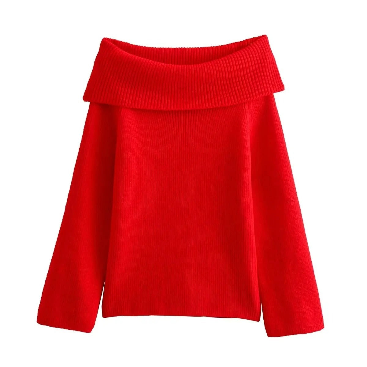 Weiche Off-Shoulder Strickpullover Damen
