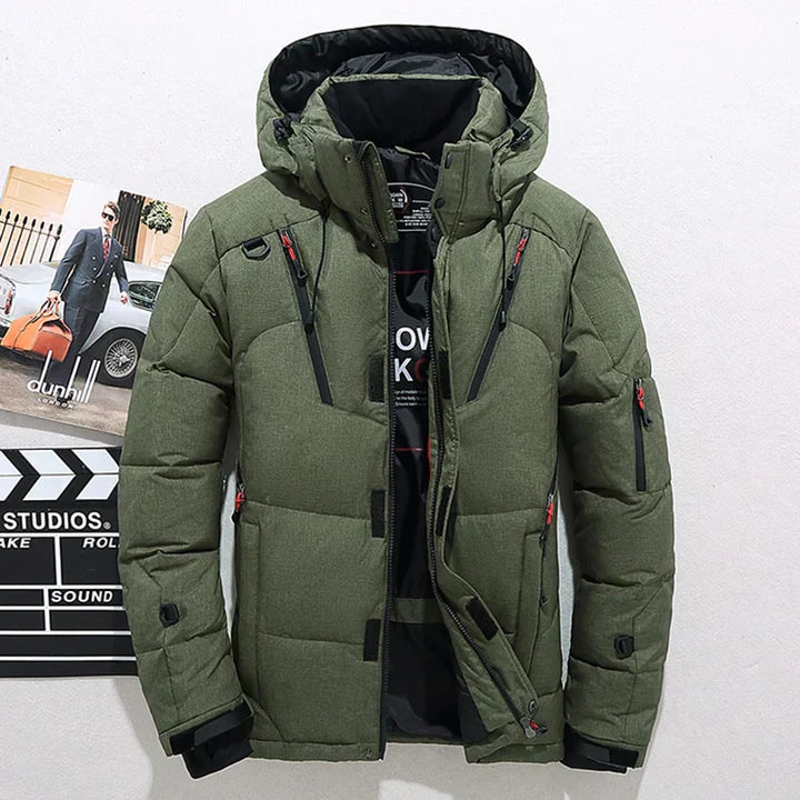 Eleganter Herren Wintermantel Schwarz - IdealeKleiden