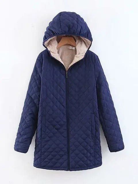 Warme Steppjacke Damen Kapuze