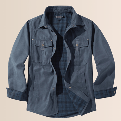 Herren Wintermantel Flanell Karo Optik