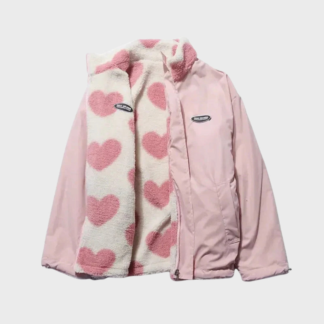Herzförmige Damenjacke Reversibel