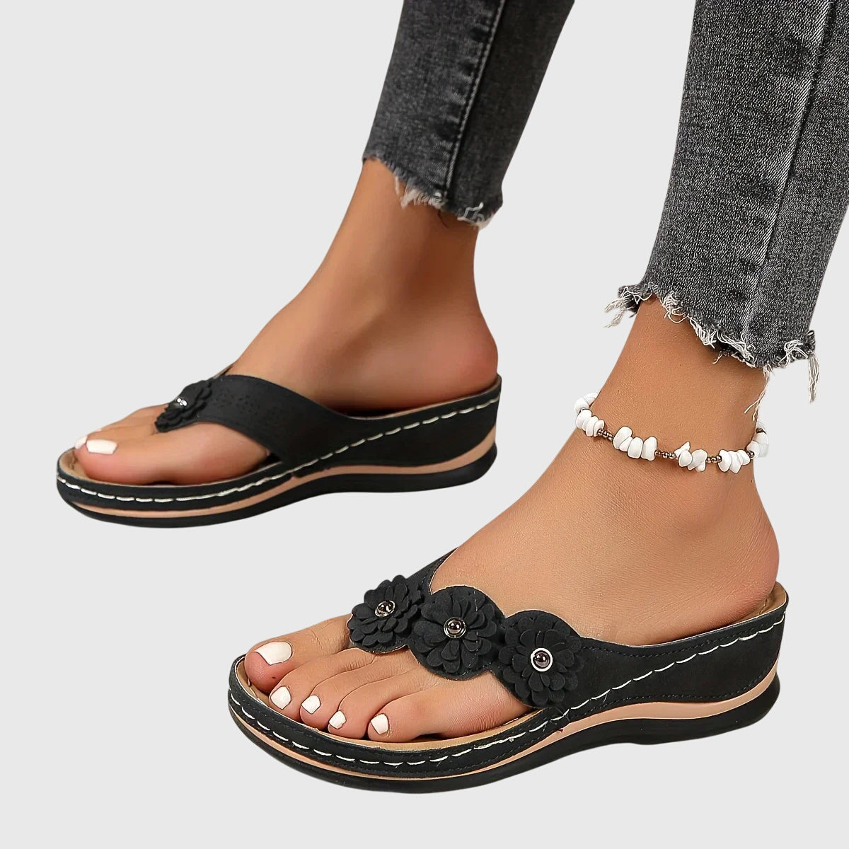 Damen Mode Sandalen Bequem Slip-On