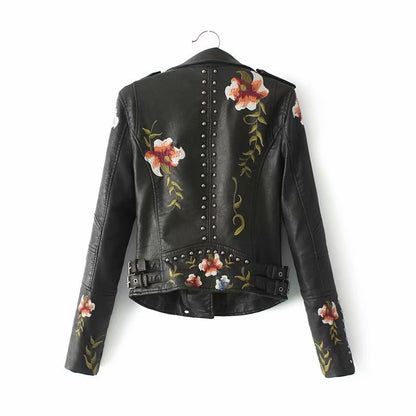 Vegan Lederjacke Elegant Bestickt - IdealeKleiden