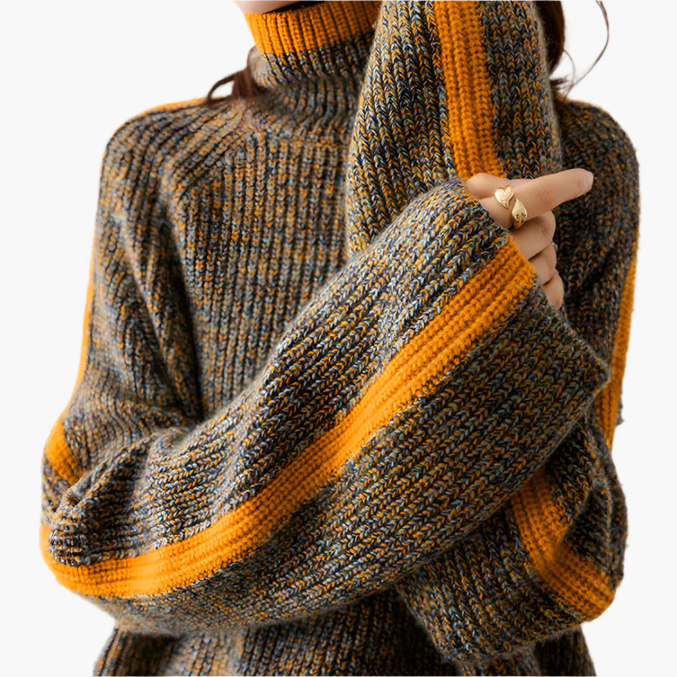 Strickpullover Damen Warm Rollkragen Winter