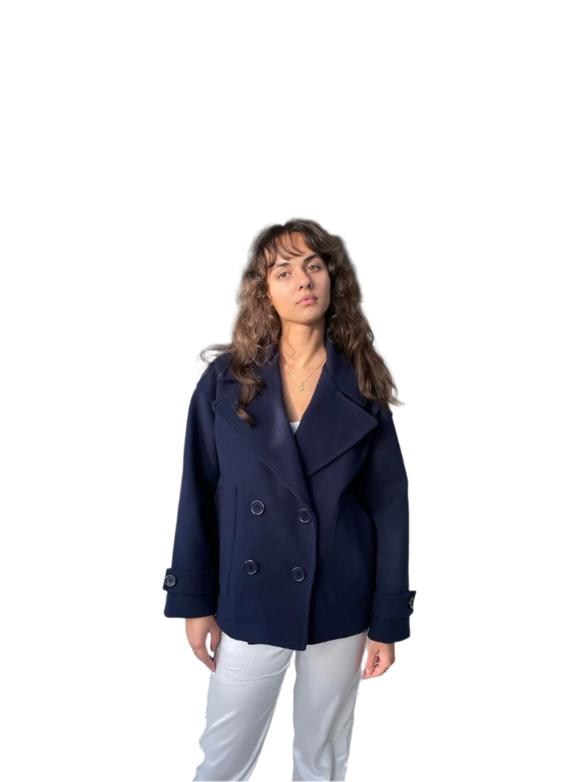Eleganter Damen Trenchcoat Dunkelblau Klassisch