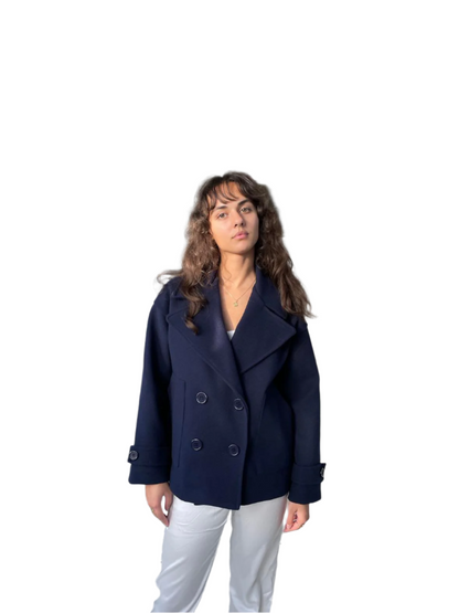 Eleganter Damen Trenchcoat Dunkelblau Klassisch