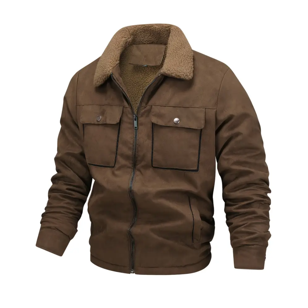Herren Outdoor-Jacke Warm Teddyfleece Schalkragen