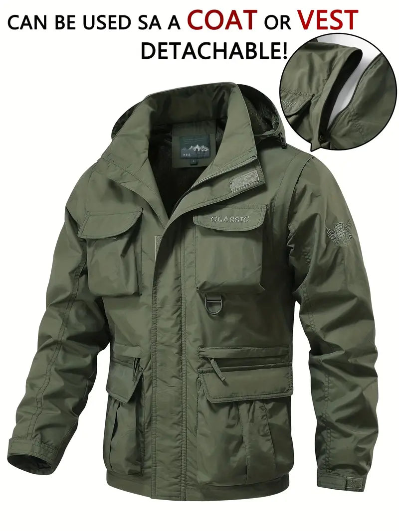 Herren Windbreaker Warm Kapuze