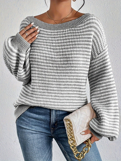 Strahlend Pullover Streifen Design Soft Komfort