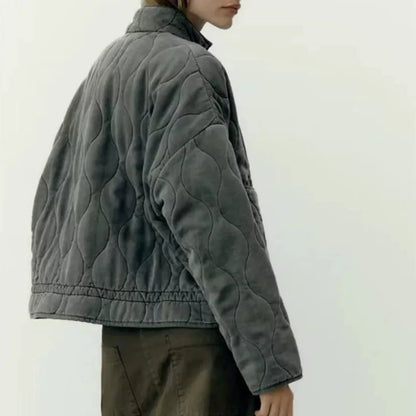 Vintage Steppjacke Klassisch Elegantes Design - IdealeKleiden