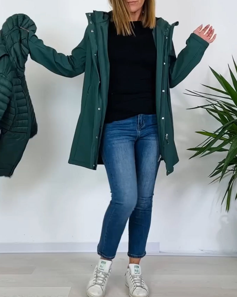 Stylischer Mantel Einfarbig Reißverschluss