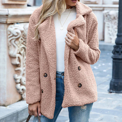 Übergröße Teddyjacke Weich Fleece Lässig Stil