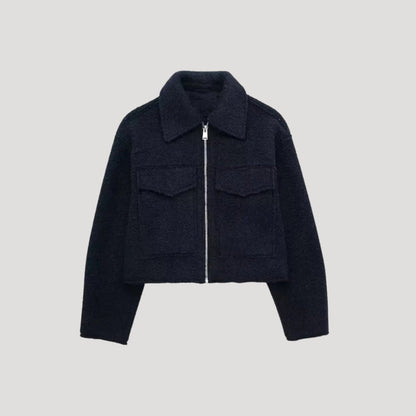 Damen Winterjacke Kurz Reißverschluss Vorne